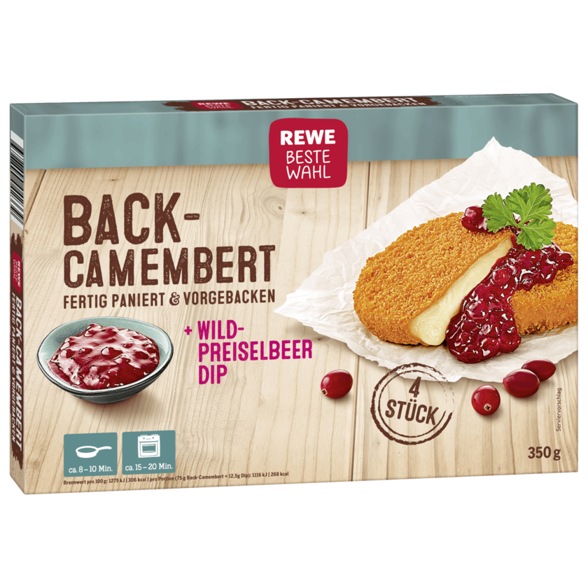 REWE Beste Wahl Back-Camembert + Wild-Preiselbeer Dip 350g